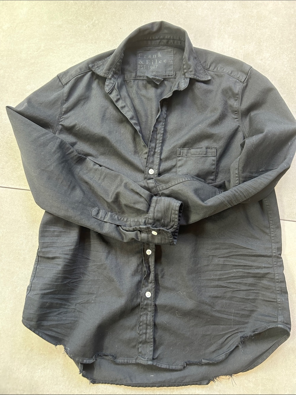 Frank & Eileen womens  famous denim black ButtonShirt